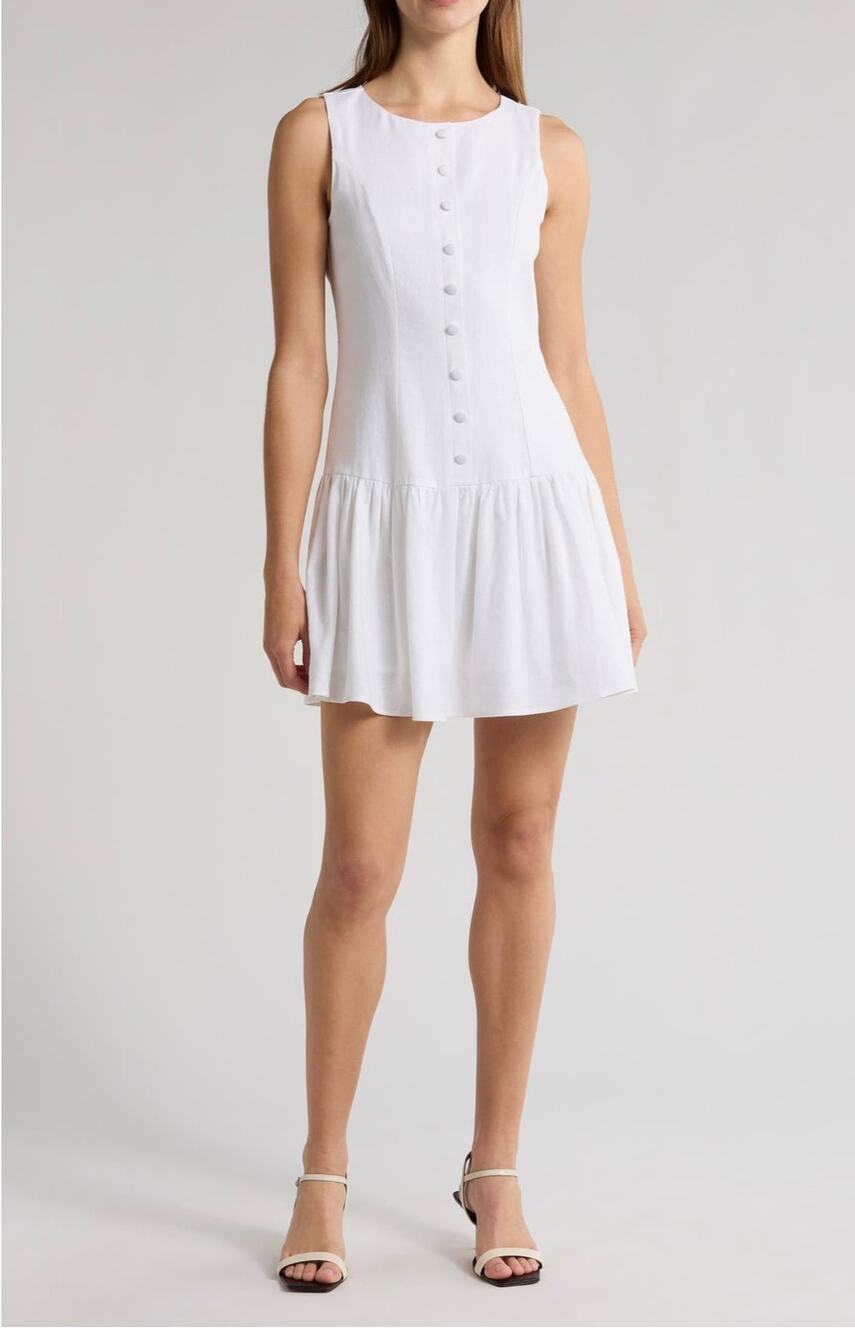 Chic WAYF Martini Ivory Linen Blend Minidress - Size M (New with tags)